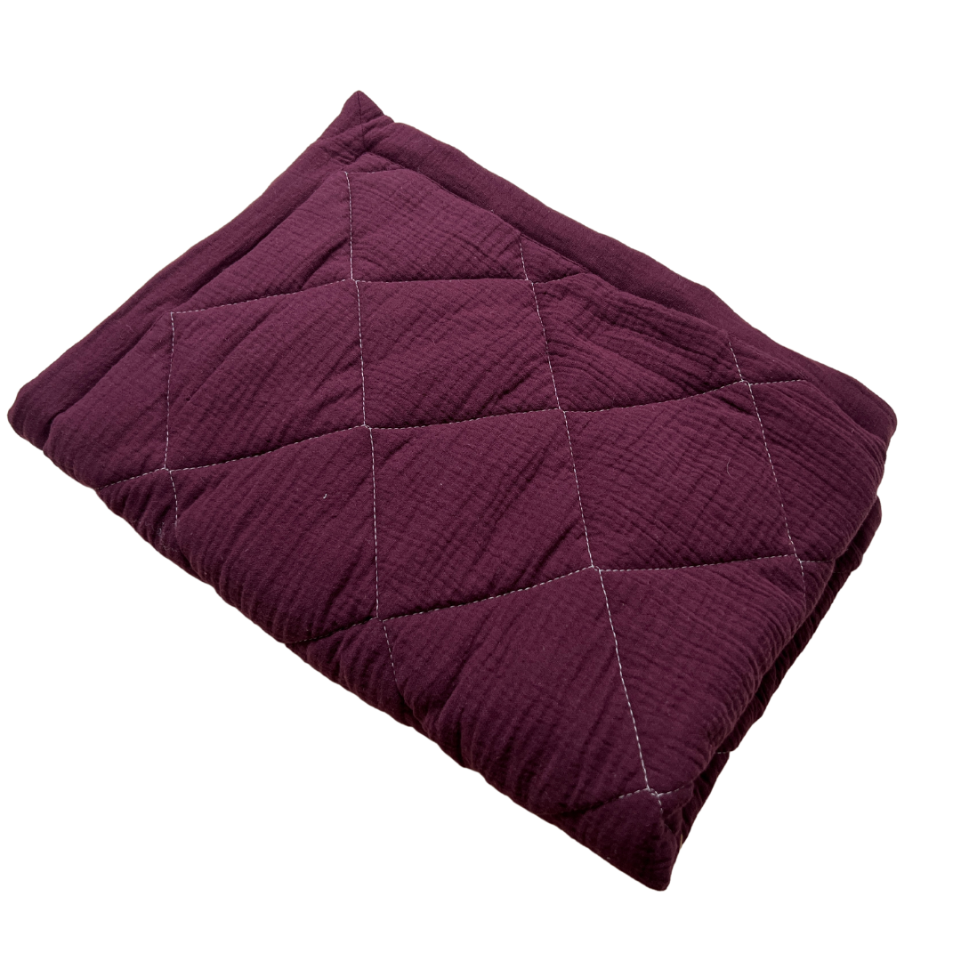 BABY BLANKET 90x120cm - burgundy muslin