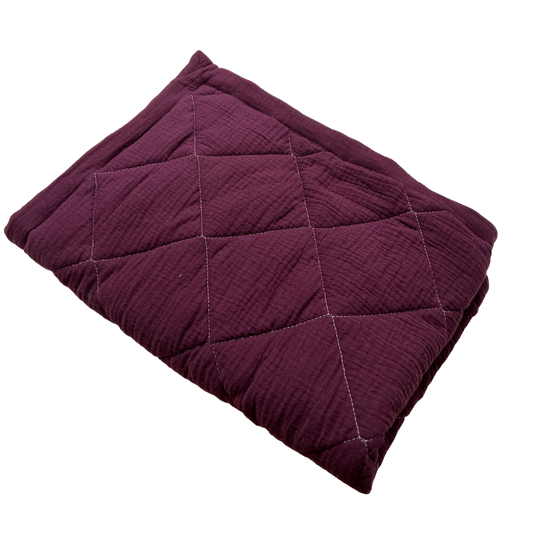 BABY BLANKET 90x120cm - burgundy muslin