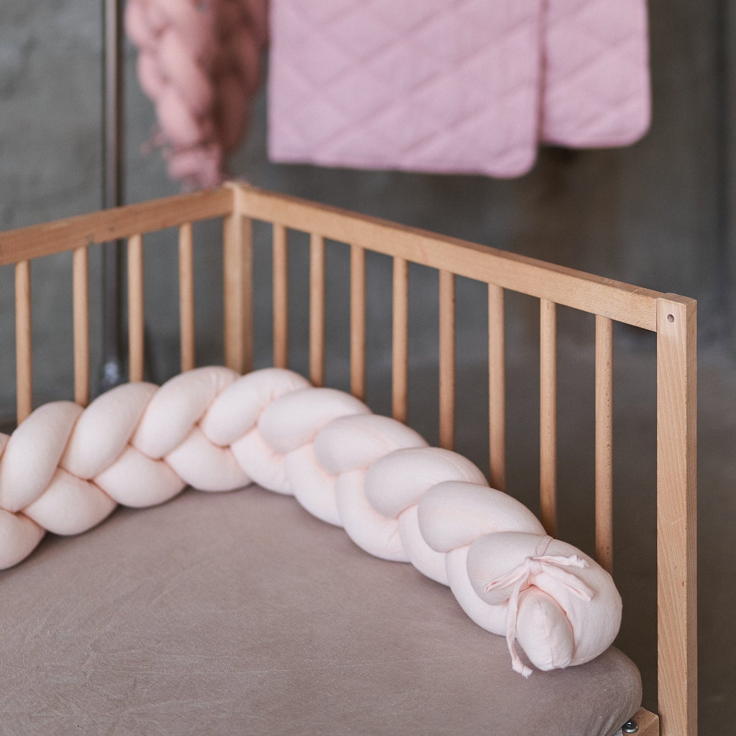Braided Baby Crib Bumper Knitted Safe Cradle Bumper 