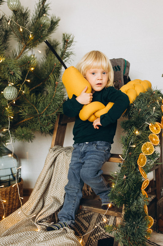 Kids toy - braided SNAKE - yellow